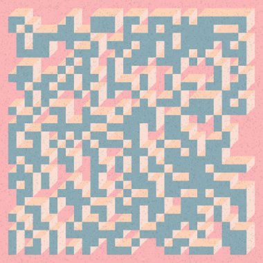 Soyut geometrik arkaplan. Edward Zajecs 2. Cubo 'nun 1971' deki uygulaması. Esasen 8 taştan oluşan bir Truchet fayans seti ve yerleştirme sanatı illüstrasyonu için kurallar 