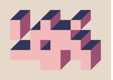 Edward Zajecs 2. Cubo 'nun 1971' deki uygulaması. Esasen 8 taştan oluşan bir Truchet fayans seti ve yerleştirme sanatı illüstrasyonu için kurallar 