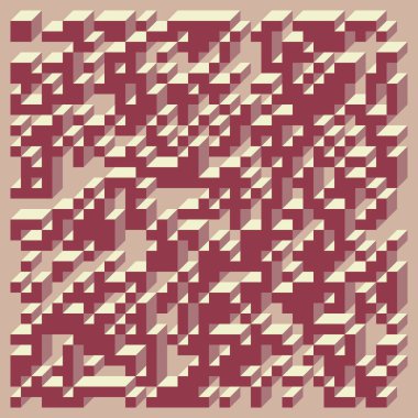 Soyut geometrik arkaplan. Edward Zajecs 2. Cubo 'nun 1971' deki uygulaması. Esasen 8 taştan oluşan bir Truchet fayans seti ve yerleştirme sanatı illüstrasyonu için kurallar 