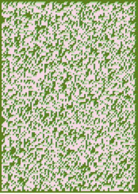 Edward Zajec 'in 1971' deki Il Cubo 'sunun uygulanması. Esasen 8 taştan oluşan bir Truchet fayans seti ve yerleştirme sanatı illüstrasyonu için kurallar