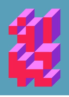 Edward Zajecs 2. Cubo 'nun 1971' deki uygulaması. Esasen 8 taştan oluşan bir Truchet fayans seti ve yerleştirme sanatı illüstrasyonu için kurallar  