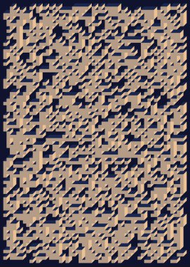 Edward Zajec 'in 1971' deki Il Cubo 'sunun uygulanması. Esasen 8 taştan oluşan bir Truchet fayans seti ve yerleştirme sanatı illüstrasyonu için kurallar