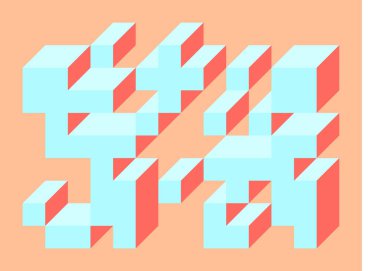 Edward Zajecs 2. Cubo 'nun 1971' deki uygulaması. Esasen 8 taştan oluşan bir Truchet fayans seti ve yerleştirme sanatı illüstrasyonu için kurallar 