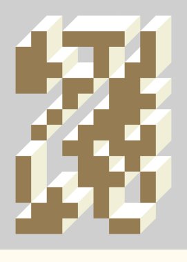 Edward Zajecs 2. Cubo 'nun 1971' deki uygulaması. Esasen 8 taştan oluşan bir Truchet fayans seti ve yerleştirme sanatı illüstrasyonu için kurallar  