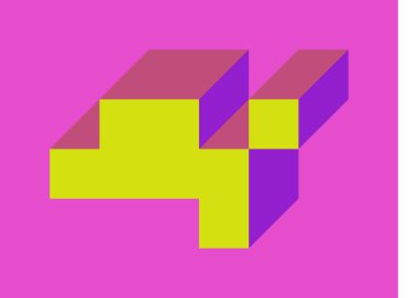 Edward Zajecs 2. Cubo 'nun 1971' deki uygulaması. Esasen 8 taştan oluşan bir Truchet fayans seti ve yerleştirme sanatı illüstrasyonu için kurallar  