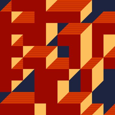 Edward Zajec 'in 1971' deki Il Cubo 'sunun uygulanması. Esasen 8 taştan oluşan bir Truchet fayans seti ve yerleştirme sanatı illüstrasyonu için kurallar