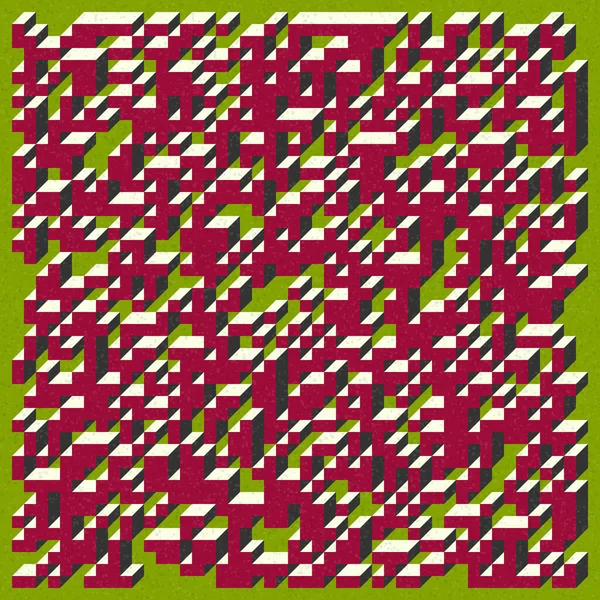 Edward Zajecs 2. Cubo 'nun 1971' deki uygulaması. Esasen 8 taştan oluşan bir Truchet fayans seti ve yerleştirme sanatı illüstrasyonu için kurallar  