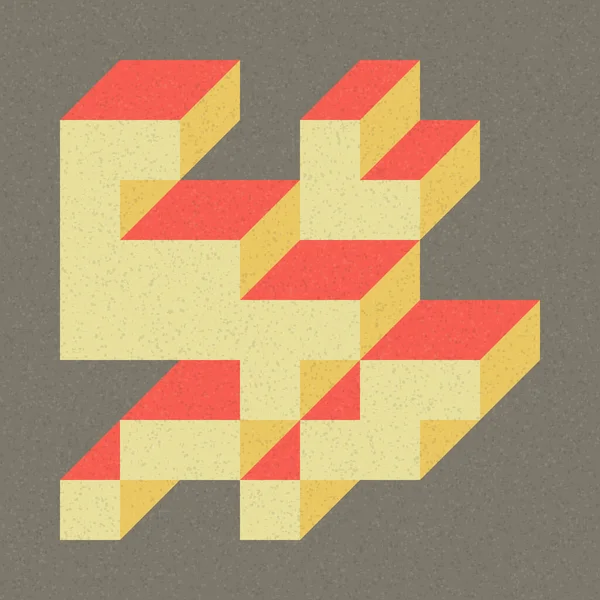 Soyut geometrik arkaplan. Edward Zajecs 2. Cubo 'nun 1971' deki uygulaması. Esasen 8 taştan oluşan bir Truchet fayans seti ve yerleştirme sanatı illüstrasyonu için kurallar 