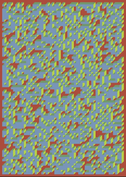 Edward Zajec 'in 1971' deki Il Cubo 'sunun uygulanması. Esasen 8 taştan oluşan bir Truchet fayans seti ve yerleştirme sanatı illüstrasyonu için kurallar