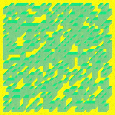 Soyut geometrik arkaplan. Edward Zajecs 2. Cubo 'nun 1971' deki uygulaması. Esasen 8 taştan oluşan bir Truchet fayans seti ve yerleştirme sanatı illüstrasyonu için kurallar 