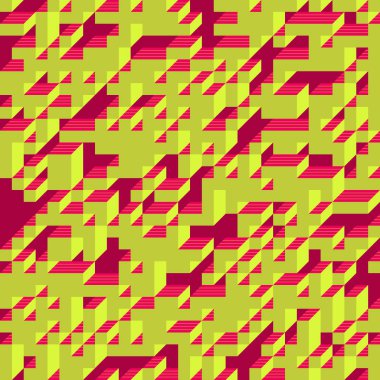 Soyut geometrik arkaplan. Edward Zajecs 2. Cubo 'nun 1971' deki uygulaması. Esasen 8 taştan oluşan bir Truchet fayans seti ve yerleştirme sanatı illüstrasyonu için kurallar 