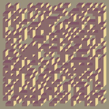 Edward Zajec 'in 1971' deki Il Cubo 'sunun uygulanması. Esasen 8 taştan oluşan bir Truchet fayans seti ve yerleştirme sanatı illüstrasyonu için kurallar