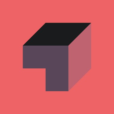 Soyut geometrik arkaplan. Edward Zajecs 2. Cubo 'nun 1971' deki uygulaması. Esasen 8 taştan oluşan bir Truchet fayans seti ve yerleştirme sanatı illüstrasyonu için kurallar 