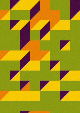 Soyut geometrik arkaplan. Edward Zajecs 2. Cubo 'nun 1971' deki uygulaması. Esasen 8 taştan oluşan bir Truchet fayans seti ve yerleştirme sanatı illüstrasyonu için kurallar 