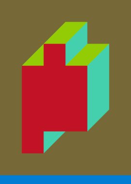 Edward Zajecs 2. Cubo 'nun 1971' deki uygulaması. Esasen 8 taştan oluşan bir Truchet fayans seti ve yerleştirme sanatı illüstrasyonu için kurallar  