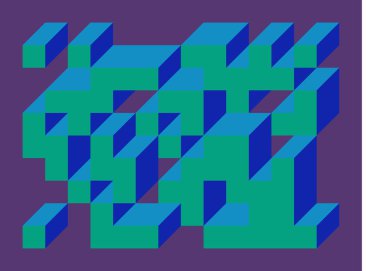 Edward Zajecs 2. Cubo 'nun 1971' deki uygulaması. Esasen 8 taştan oluşan bir Truchet fayans seti ve yerleştirme sanatı illüstrasyonu için kurallar  