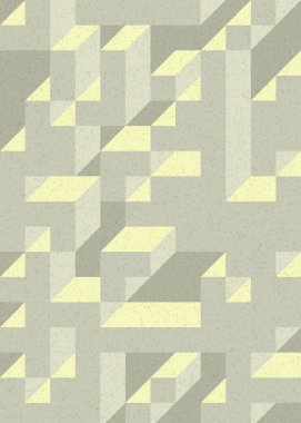 Soyut geometrik arkaplan. Edward Zajecs 2. Cubo 'nun 1971' deki uygulaması. Esasen 8 taştan oluşan bir Truchet fayans seti ve yerleştirme sanatı illüstrasyonu için kurallar 