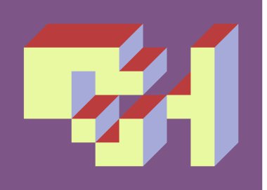 Edward Zajecs 2. Cubo 'nun 1971' deki uygulaması. Esasen 8 taştan oluşan bir Truchet fayans seti ve yerleştirme sanatı illüstrasyonu için kurallar 