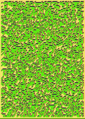 Edward Zajec 'in 1971' deki Il Cubo 'sunun uygulanması. Esasen 8 taştan oluşan bir Truchet fayans seti ve yerleştirme sanatı illüstrasyonu için kurallar