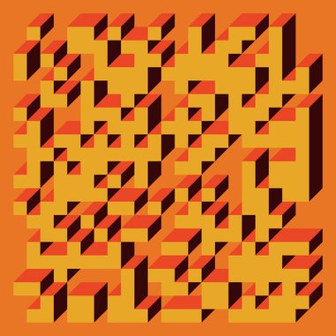 Soyut geometrik arkaplan. Edward Zajecs 2. Cubo 'nun 1971' deki uygulaması. Esasen 8 taştan oluşan bir Truchet fayans seti ve yerleştirme sanatı illüstrasyonu için kurallar 