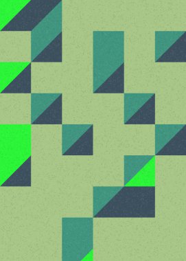 Soyut geometrik arkaplan. Edward Zajecs 2. Cubo 'nun 1971' deki uygulaması. Esasen 8 taştan oluşan bir Truchet fayans seti ve yerleştirme sanatı illüstrasyonu için kurallar 