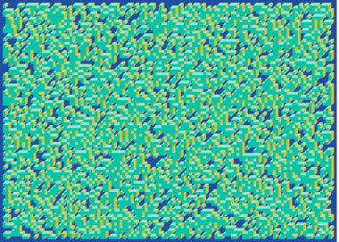 Edward Zajecs 2. Cubo 'nun 1971' deki uygulaması. Esasen 8 taştan oluşan bir Truchet fayans seti ve yerleştirme sanatı illüstrasyonu için kurallar 