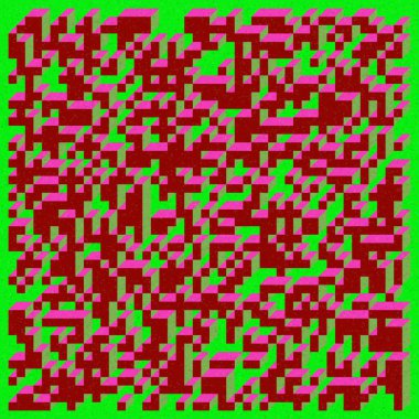 Soyut geometrik arkaplan. Edward Zajecs 2. Cubo 'nun 1971' deki uygulaması. Esasen 8 taştan oluşan bir Truchet fayans seti ve yerleştirme sanatı illüstrasyonu için kurallar 