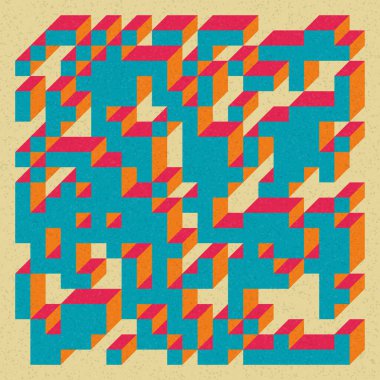 Edward Zajecs 2. Cubo 'nun 1971' deki uygulaması. Esasen 8 taştan oluşan bir Truchet fayans seti ve yerleştirme sanatı illüstrasyonu için kurallar  