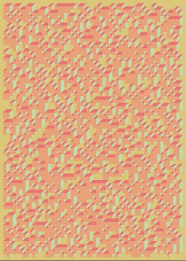 Edward Zajec 'in 1971' deki Il Cubo 'sunun uygulanması. Esasen 8 taştan oluşan bir Truchet fayans seti ve yerleştirme sanatı illüstrasyonu için kurallar