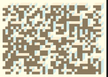 Edward Zajecs 2. Cubo 'nun 1971' deki uygulaması. Esasen 8 taştan oluşan bir Truchet fayans seti ve yerleştirme sanatı illüstrasyonu için kurallar 