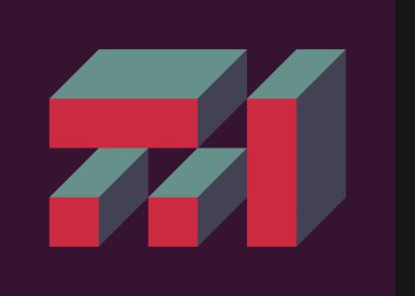 Edward Zajecs 2. Cubo 'nun 1971' deki uygulaması. Esasen 8 taştan oluşan bir Truchet fayans seti ve yerleştirme sanatı illüstrasyonu için kurallar 