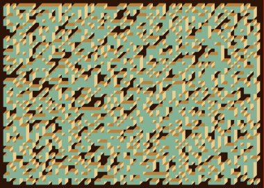 Edward Zajec 'in 1971' deki Il Cubo 'sunun uygulanması. Esasen 8 taştan oluşan bir Truchet fayans seti ve yerleştirme sanatı illüstrasyonu için kurallar