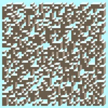 Soyut geometrik arkaplan. Edward Zajecs 2. Cubo 'nun 1971' deki uygulaması. Esasen 8 taştan oluşan bir Truchet fayans seti ve yerleştirme sanatı illüstrasyonu için kurallar 