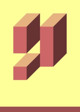 Edward Zajecs 2. Cubo 'nun 1971' deki uygulaması. Esasen 8 taştan oluşan bir Truchet fayans seti ve yerleştirme sanatı illüstrasyonu için kurallar  