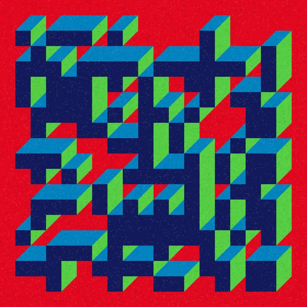 Edward Zajecs 2. Cubo 'nun 1971' deki uygulaması. Esasen 8 taştan oluşan bir Truchet fayans seti ve yerleştirme sanatı illüstrasyonu için kurallar  