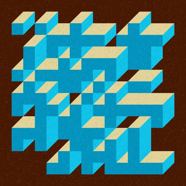 Soyut geometrik arkaplan. Edward Zajecs 2. Cubo 'nun 1971' deki uygulaması. Esasen 8 taştan oluşan bir Truchet fayans seti ve yerleştirme sanatı illüstrasyonu için kurallar 