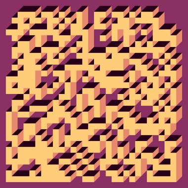 Edward Zajecs 2. Cubo 'nun 1971' deki uygulaması. Esasen 8 taştan oluşan bir Truchet fayans seti ve yerleştirme sanatı illüstrasyonu için kurallar  