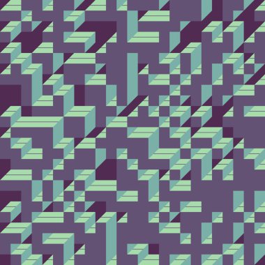 Soyut geometrik arkaplan. Edward Zajecs 2. Cubo 'nun 1971' deki uygulaması. Esasen 8 taştan oluşan bir Truchet fayans seti ve yerleştirme sanatı illüstrasyonu için kurallar 