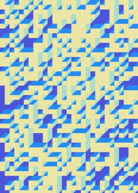 Soyut geometrik arkaplan. Edward Zajecs 2. Cubo 'nun 1971' deki uygulaması. Esasen 8 taştan oluşan bir Truchet fayans seti ve yerleştirme sanatı illüstrasyonu için kurallar 