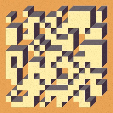 Edward Zajecs 2. Cubo 'nun 1971' deki uygulaması. Esasen 8 taştan oluşan bir Truchet fayans seti ve yerleştirme sanatı illüstrasyonu için kurallar  