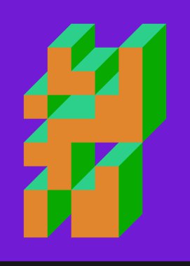 Edward Zajec 'in 1971' deki Il Cubo 'sunun uygulanması. Esasen 8 taştan oluşan bir Truchet fayans seti ve yerleştirme sanatı illüstrasyonu için kurallar