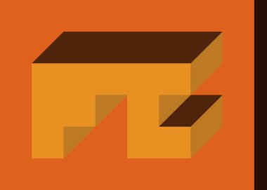 Edward Zajec 'in 1971' deki Il Cubo 'sunun uygulanması. Esasen 8 taştan oluşan bir Truchet fayans seti ve yerleştirme sanatı illüstrasyonu için kurallar