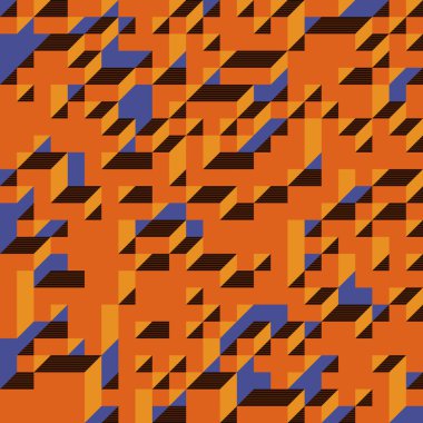 Soyut geometrik arkaplan. Edward Zajecs 2. Cubo 'nun 1971' deki uygulaması. Esasen 8 taştan oluşan bir Truchet fayans seti ve yerleştirme sanatı illüstrasyonu için kurallar 