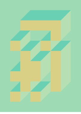 Edward Zajecs 2. Cubo 'nun 1971' deki uygulaması. Esasen 8 taştan oluşan bir Truchet fayans seti ve yerleştirme sanatı illüstrasyonu için kurallar  