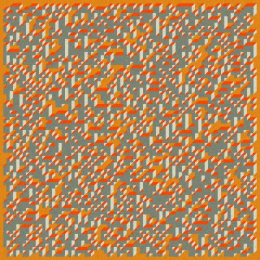 Soyut geometrik arkaplan. Edward Zajecs 2. Cubo 'nun 1971' deki uygulaması. Esasen 8 taştan oluşan bir Truchet fayans seti ve yerleştirme sanatı illüstrasyonu için kurallar 