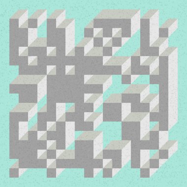 Edward Zajecs 2. Cubo 'nun 1971' deki uygulaması. Esasen 8 taştan oluşan bir Truchet fayans seti ve yerleştirme sanatı illüstrasyonu için kurallar  