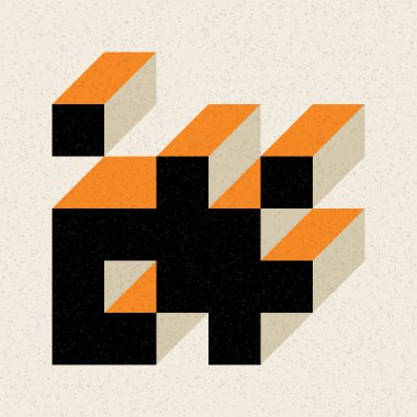 Soyut geometrik arkaplan. Edward Zajecs 2. Cubo 'nun 1971' deki uygulaması. Esasen 8 taştan oluşan bir Truchet fayans seti ve yerleştirme sanatı illüstrasyonu için kurallar 