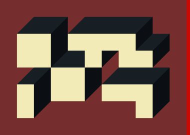 Edward Zajecs 2. Cubo 'nun 1971' deki uygulaması. Esasen 8 taştan oluşan bir Truchet fayans seti ve yerleştirme sanatı illüstrasyonu için kurallar 