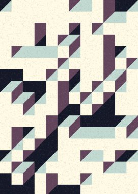 Soyut geometrik arkaplan. Edward Zajecs 2. Cubo 'nun 1971' deki uygulaması. Esasen 8 taştan oluşan bir Truchet fayans seti ve yerleştirme sanatı illüstrasyonu için kurallar 