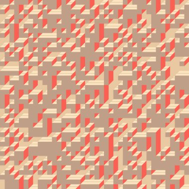 Soyut geometrik arkaplan. Edward Zajecs 2. Cubo 'nun 1971' deki uygulaması. Esasen 8 taştan oluşan bir Truchet fayans seti ve yerleştirme sanatı illüstrasyonu için kurallar 